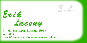 erik lacsny business card